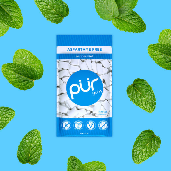 PÜR Peppermint, Aspartame Free, 100% Xylitol, Natural Flavored Gum