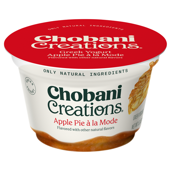 Chobani Creations Greek Yogurt Apple Pie a la Mode on a white background