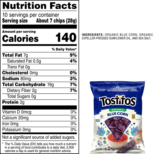 Tostitos Organic Tortilla Chips Blue Corn