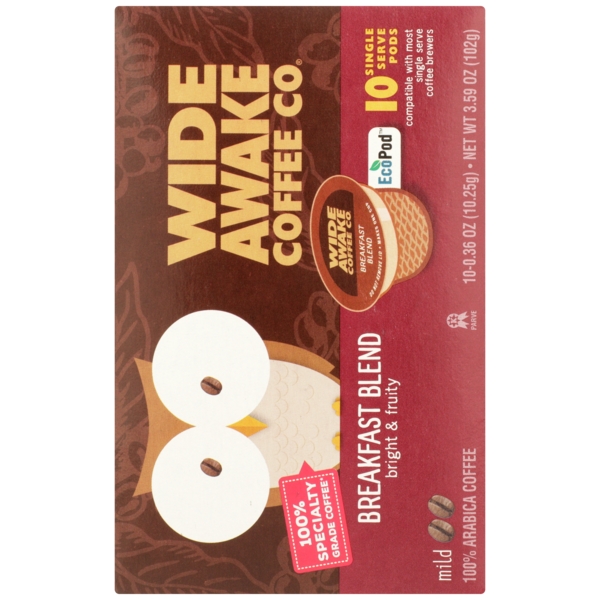 Wide Awake Mild Roast Breakfast Blend 100% Arabica Coffee Single Serve Pods
