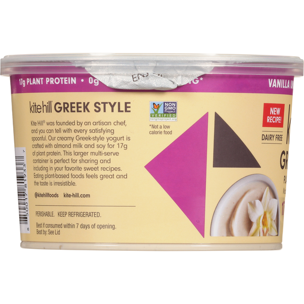 Kite Hill Yogurt, Plant-Based, Greek Style, Vanilla, Unsweetened