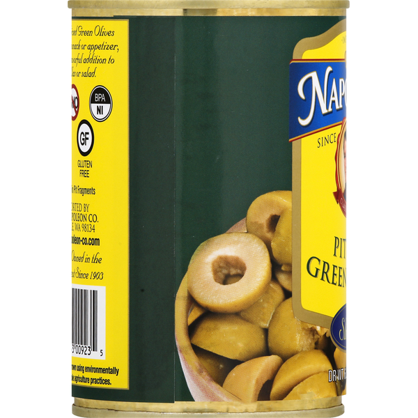 Napoleon Co. Olives, Green, Pitted, Sliced