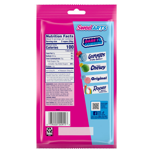 SweeTARTS Ropes Candy Cherry Punch Soft And Chewy