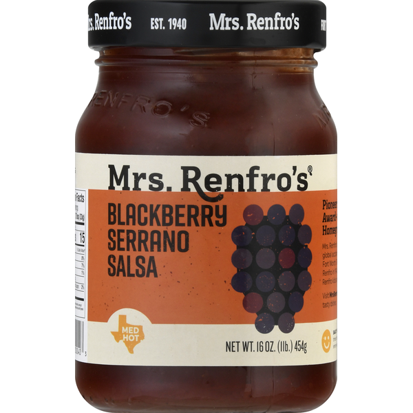 Mrs. Renfro's Salsa, Blackberry Serrano, Med Hot