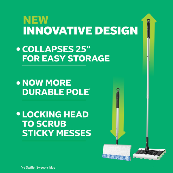 Swiffer Sweep and Mop Deluxe, 2-in-1 Floor Mopping and Sweeping Kit, 1 Device