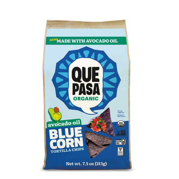 Que Pasa Avocado Oil Blue Corn Tortilla Chips