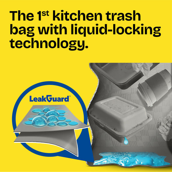Glad ForceFlex MaxStrength LeakGuard Tall Kitchen Trash Bags, 13 Gallon, Fresh Air