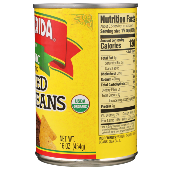 La Preferida Organic Refried Black Beans, Frijoles Negros Refritos Organícos
