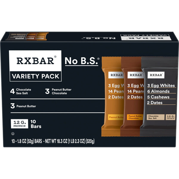 RXBAR Variety Pack Protein Bars, Protein Snack, 10 Count