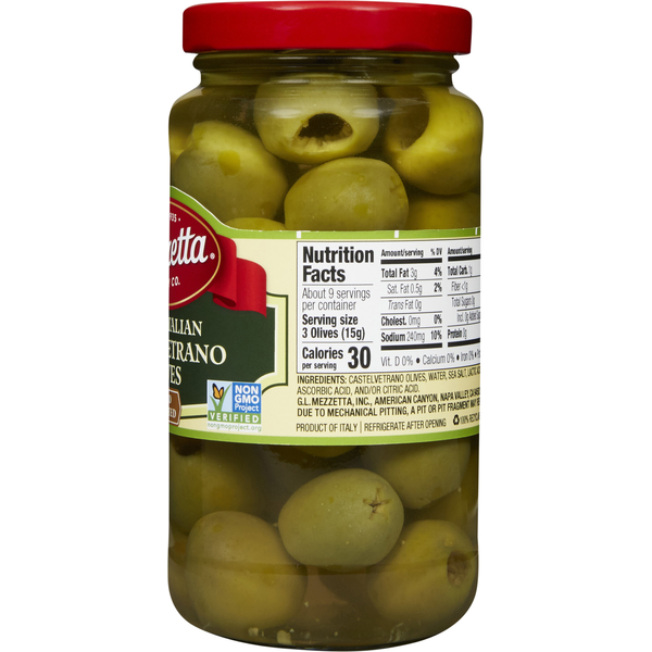 Mezzetta Olives, Castelvetrano, Pitted, Italian