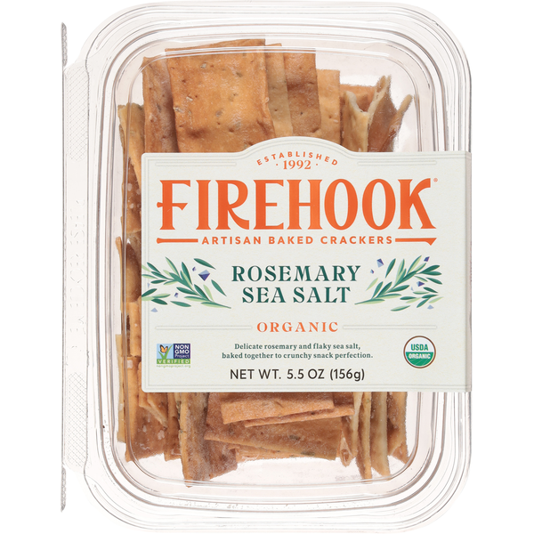 Firehook Rosemary Sea Salt Organic Artisan Baked Crackers