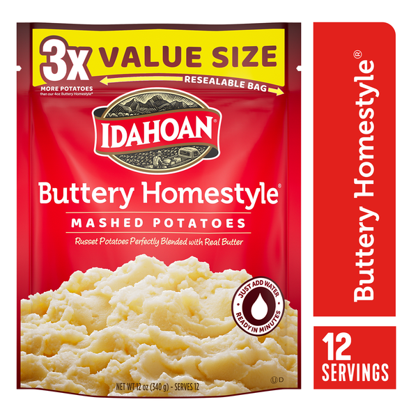 Idahoan Buttery Homestyle® Mashed Potatoes Value Size, 12 oz Resealable Pouch
