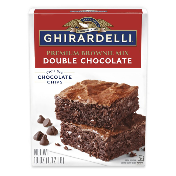 GHIRARDELLI Double Chocolate Premium Brownie Mix, Includes Chocolate Chips