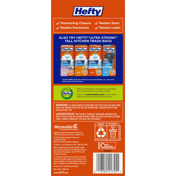 Hefty 13 Gallon Tall Kitchen Drawstring Bags