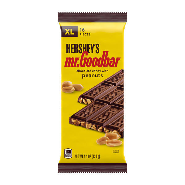 Hershey's MR. GOODBAR Chocolate with Peanuts XL, Candy Bar, 4.4 oz (16 Pieces)