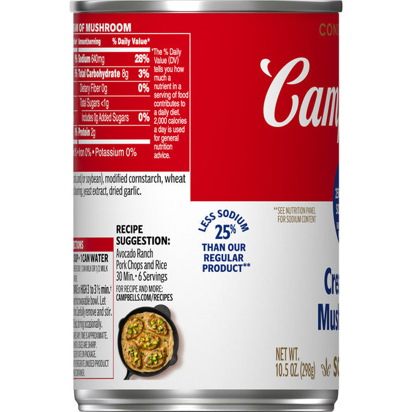 Campbell's 25% Less Sodium Cream of Mushroom Soup