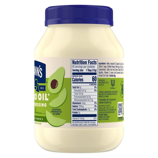 Hellmann's Mayonnaise Dressing Avocado Oil