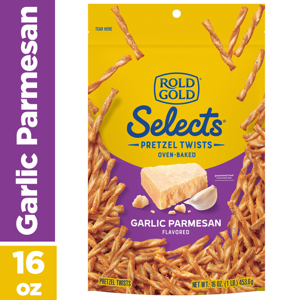 ROLD GOLD Selects Pretzels Twists Garlic Parmesan Flavored 16 Oz