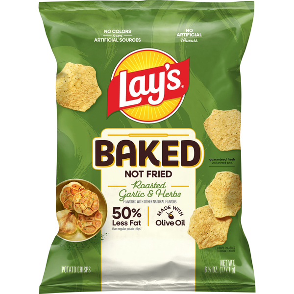 Lay's Baked Potato Chips Roasted Garlic & Herb