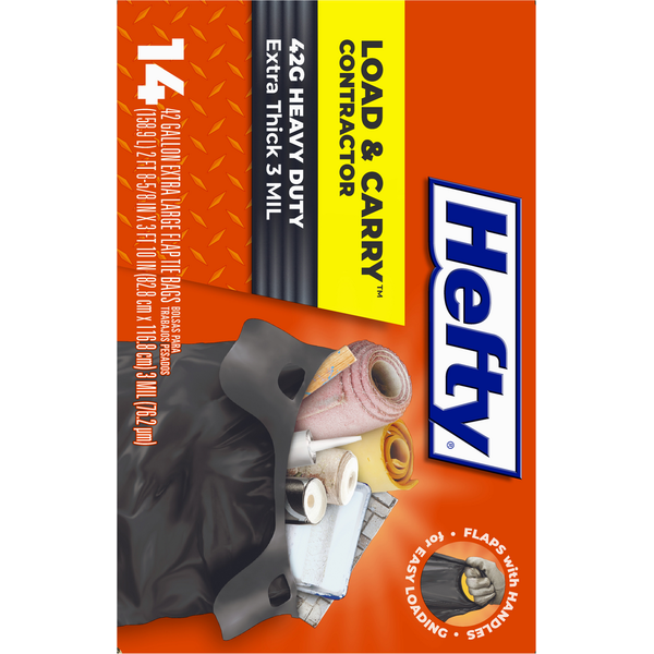 Hefty Load & Carry Contractor Extra Large Flap Tie Bags