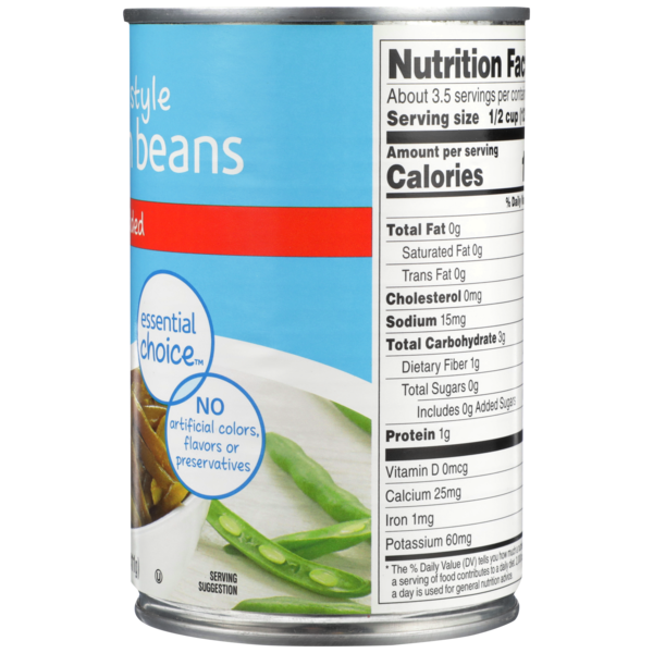 Food Club No Salt Added French Style Green Beans