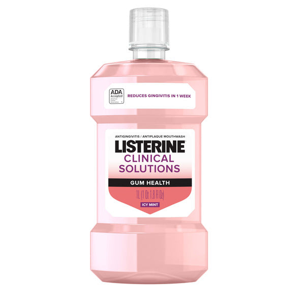 Listerine Gum Health Antiplaque Antiseptic Mouthwash, Icy Mint, 1 L