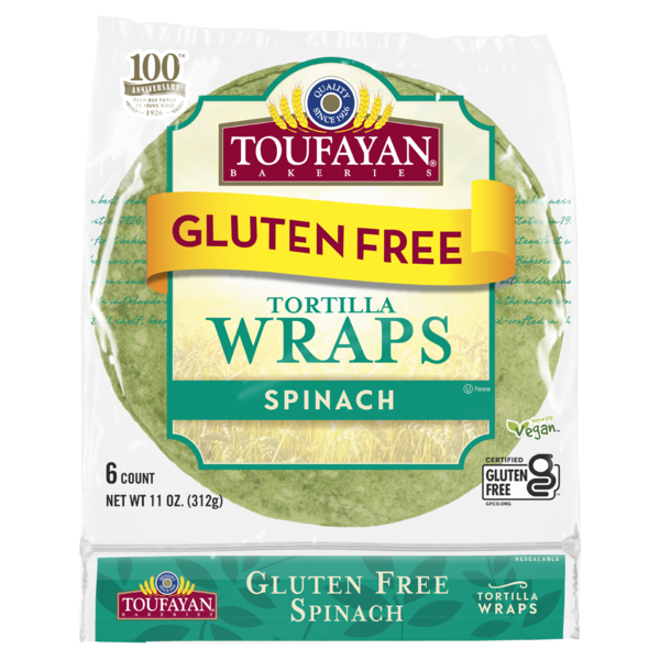 Toufayan Bakeries Spinach Gluten Free Tortilla Wraps