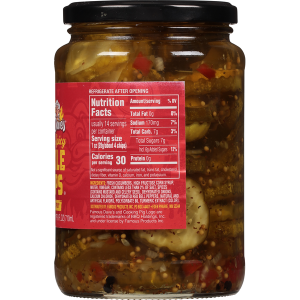 Famous Dave's Pickle Chips, Signature Spicy, Mild, Fresh Pack
