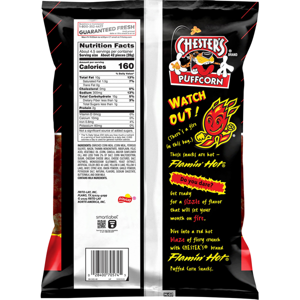 Chester's Flamin' Hot Flavored Puffcorn