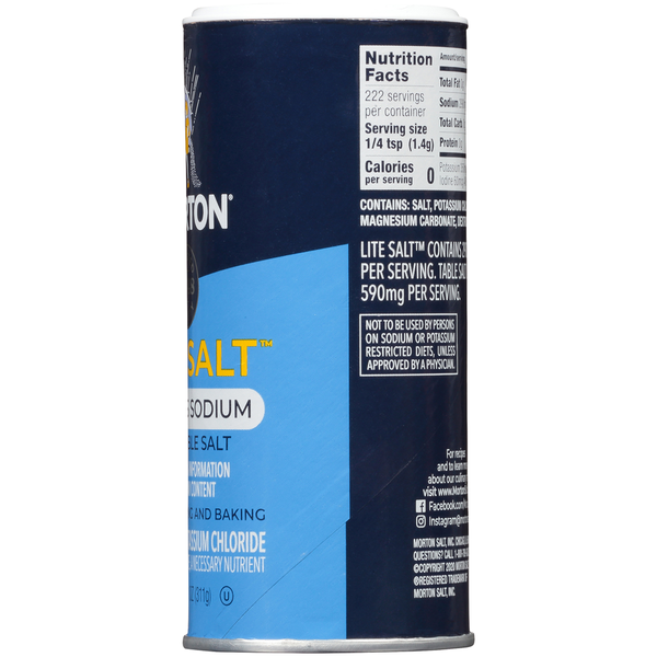 Morton 50% Less Sodium Iodized Salt & Potassium Chloride