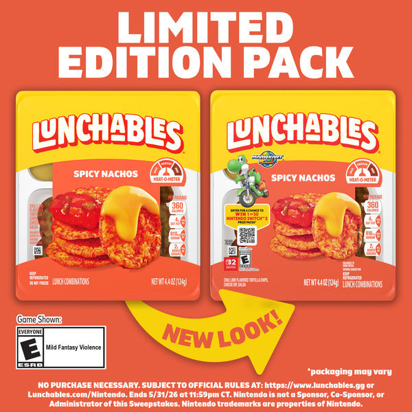 Lunchables Spicy Nachos with Chili Lime Flavored Tortilla Chips, Cheese Dip & Salsa