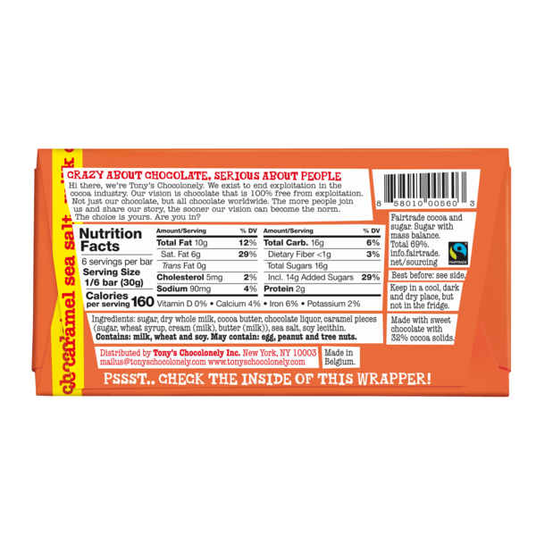 Tony's Chocolonely Milk Caramel Sea Salt