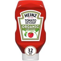Heinz Organic Tomato Ketchup bottle on a white background