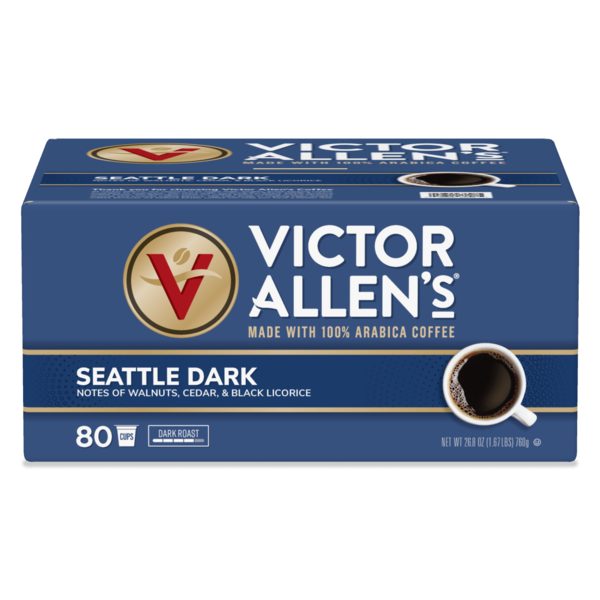 Victor Allen's Coffee Seattle Dark, Dark Roast, Single Serve Coffee Pods