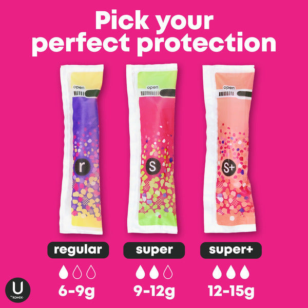 U by Kotex Click Compact Multipack Unscented Tampons, Regular/Super