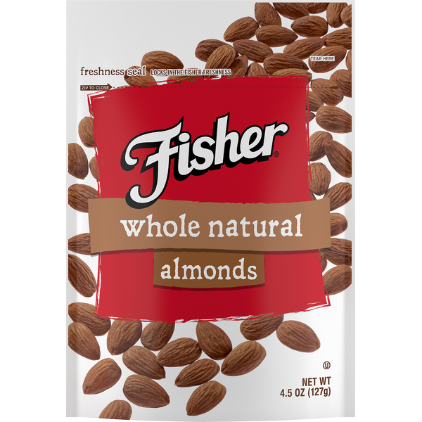 Fisher Snack Fisher® Whole Natural Almonds 4.5 oz. Pouch