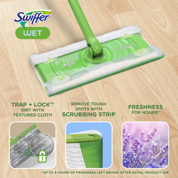 Swiffer Sweeper Wet Mopping Cloths with Febreze Freshness, Lavender Vanilla & Comfort