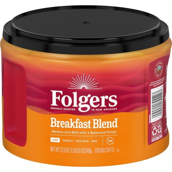 Folgers Breakfast Blend Ground Coffee, Mild Roast