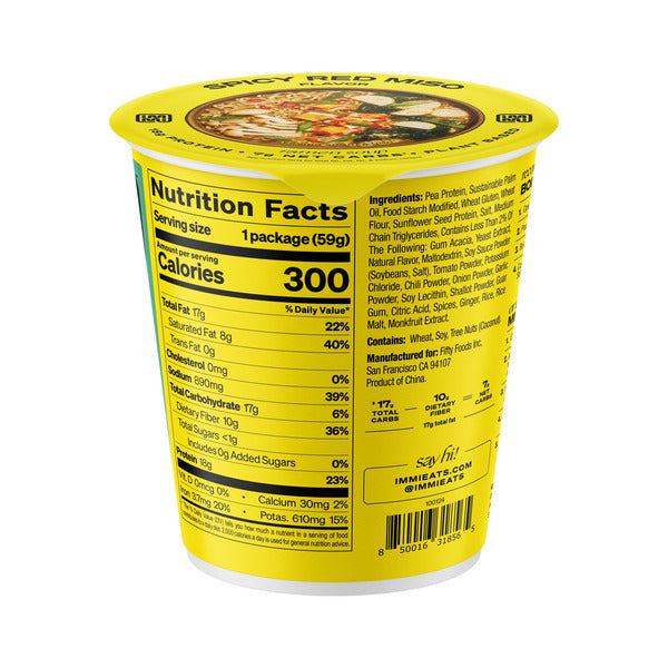 immi Spicy Red Miso High Protein Ramen Cup