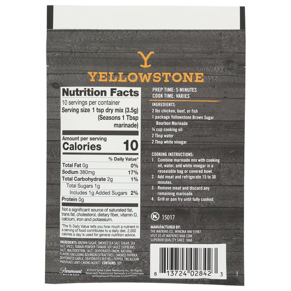 Yellowstone Brown Sugar Bourbon Marinade