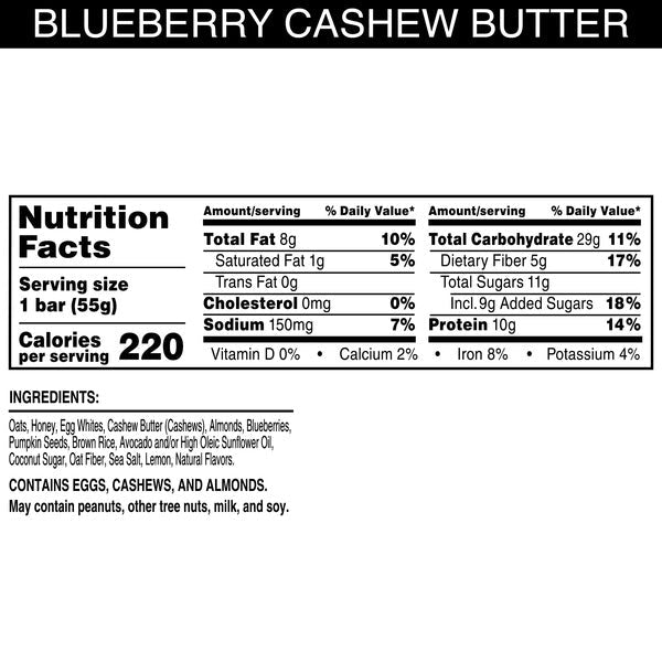 RXBAR Nut Butter and Oat Blueberry Cashew Butter Protein Bars, Protein Snacks, 1.9 oz