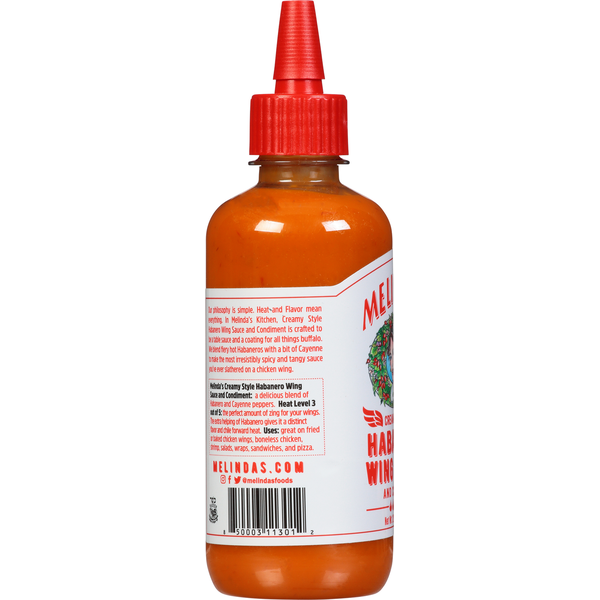 Melinda's Wing Sauce and Condiment, Habanero, Creamy Style