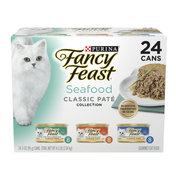 Purina Fancy Feast Seafood Classic Pate Collection Grain Free Wet Cat Food