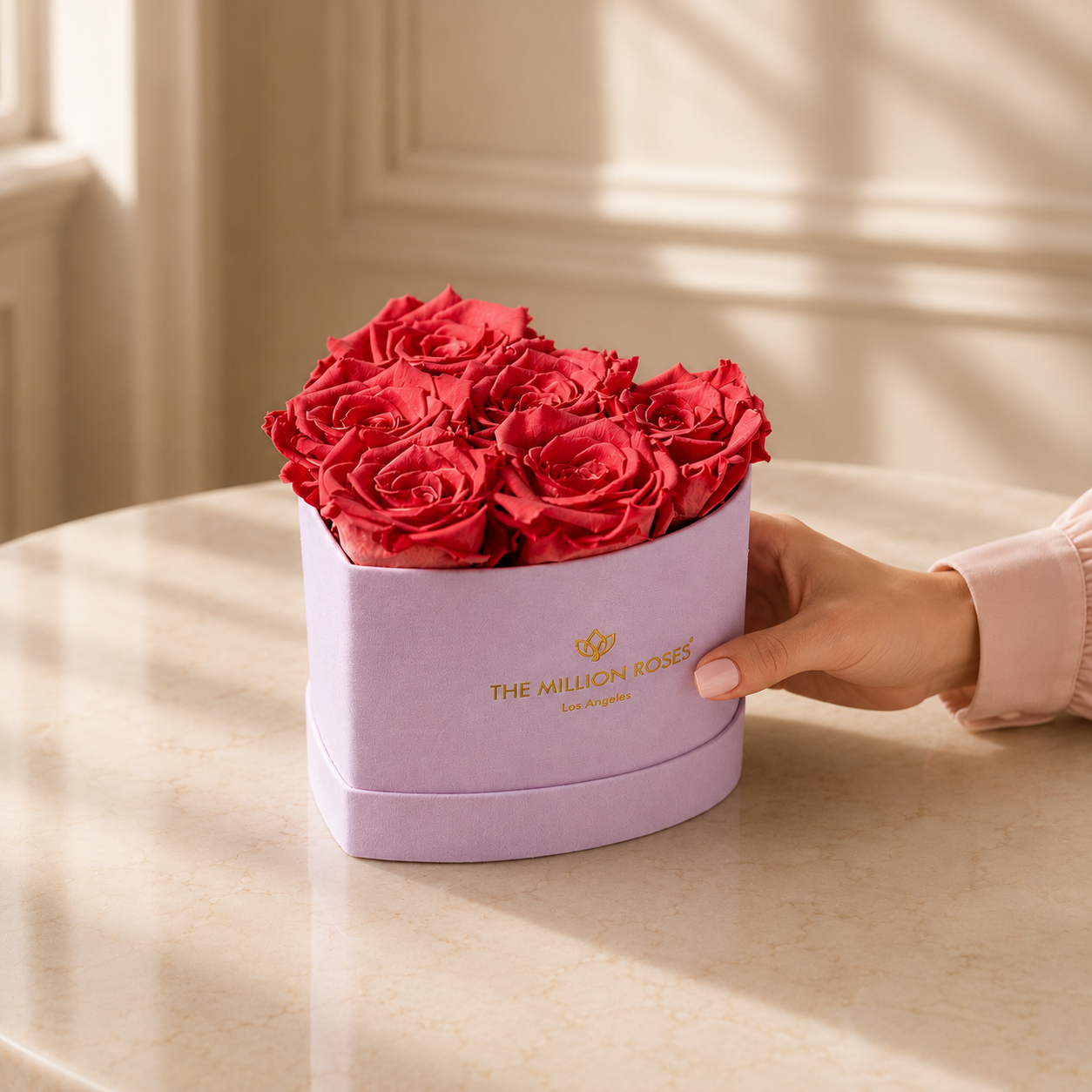 Baby Heart Light Pink Box | Coral Roses