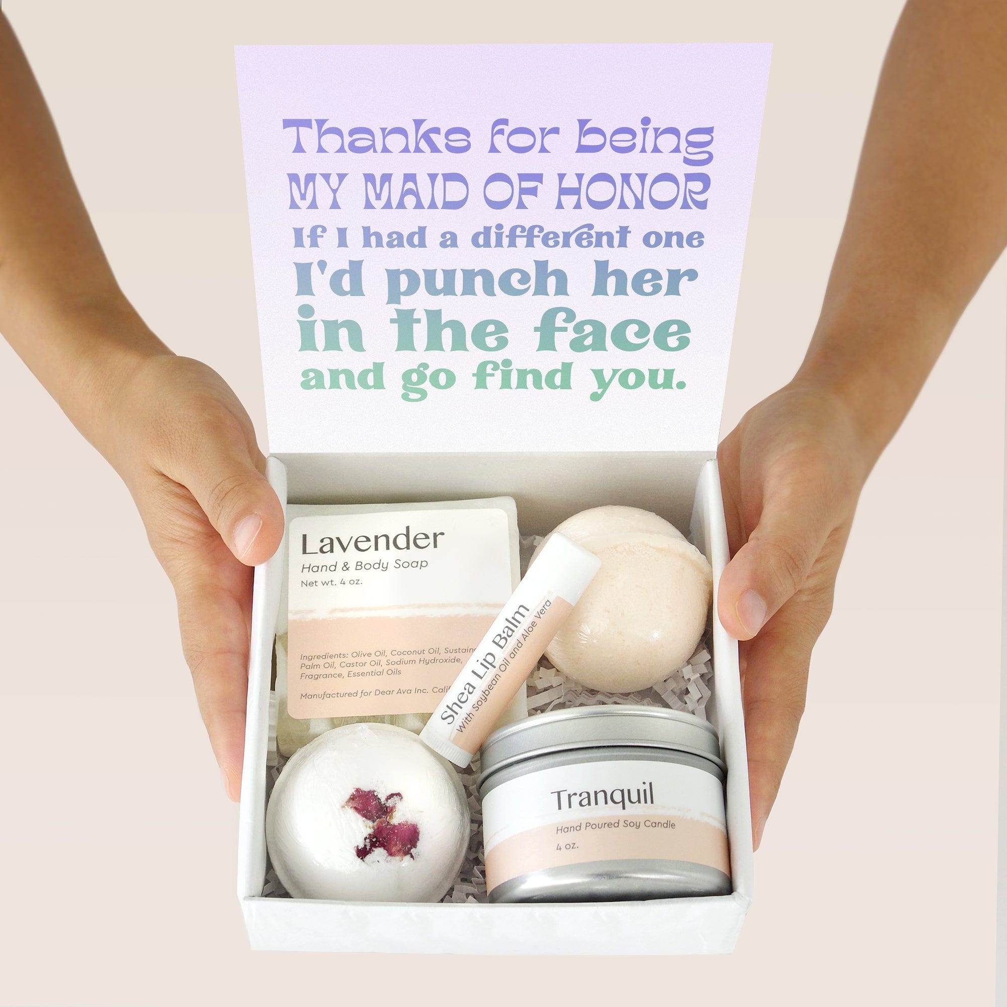 Maid of Honor Double Circle Necklace Spa Gift Box