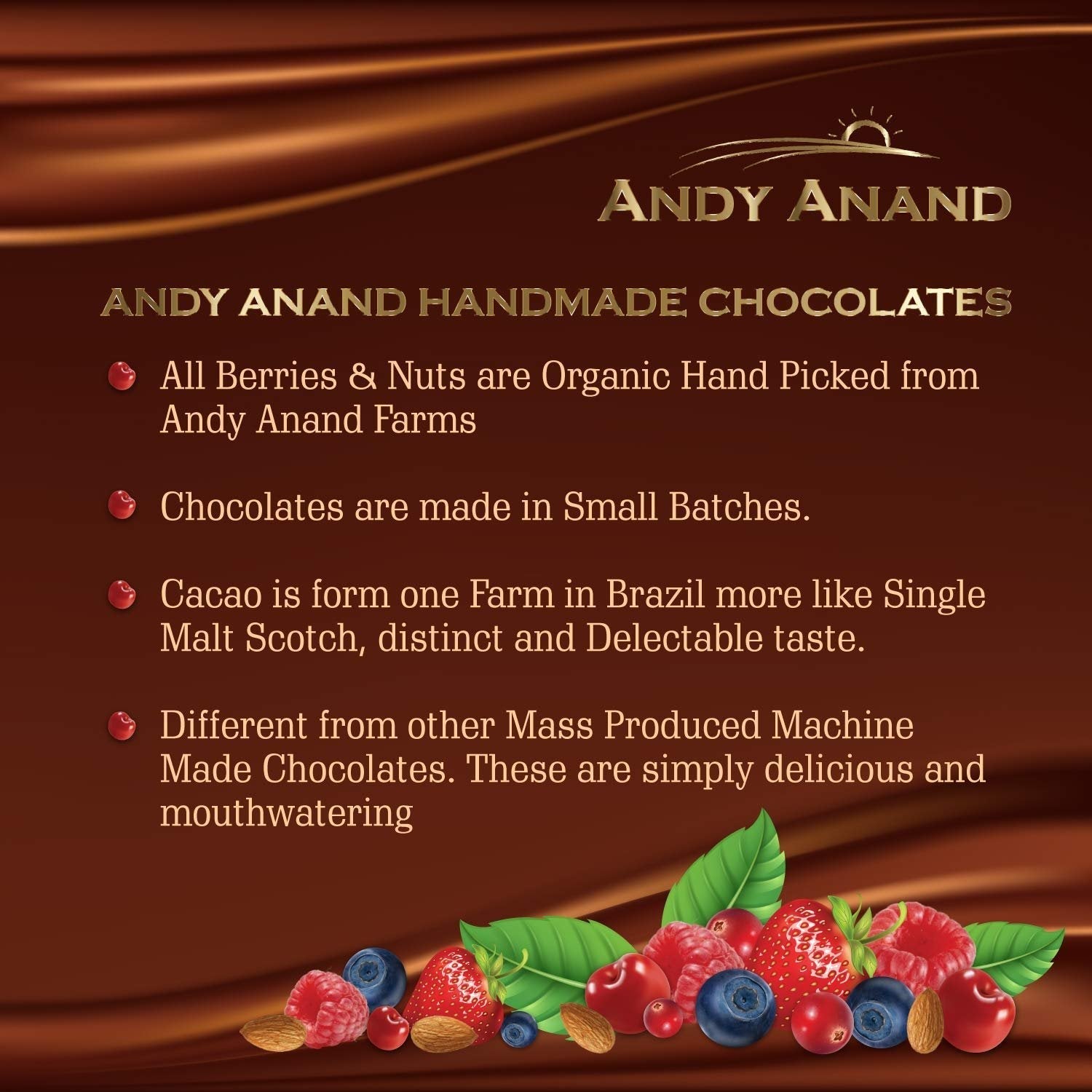 Andy Anand Carob Malt Balls, Tastes like chocolate Amazing-Delicious-Decadent Gift Box, Birthday, Valentine, Christmas Gourmet Food, Mothers Fathers day Anniversary Wedding (1 lbs)