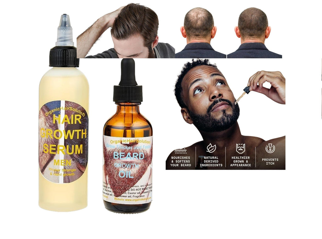 Men Grooming gift set- HAIR GROWTH SERUM AND BEARD GROWTH OIL For Stronger, Thicker Longer Hair-Scalp & Hair Strengthening