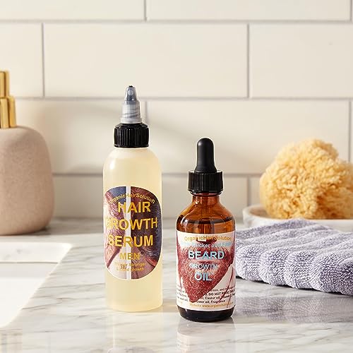Men Grooming gift set- HAIR GROWTH SERUM AND BEARD GROWTH OIL For Stronger, Thicker Longer Hair-Scalp & Hair Strengthening