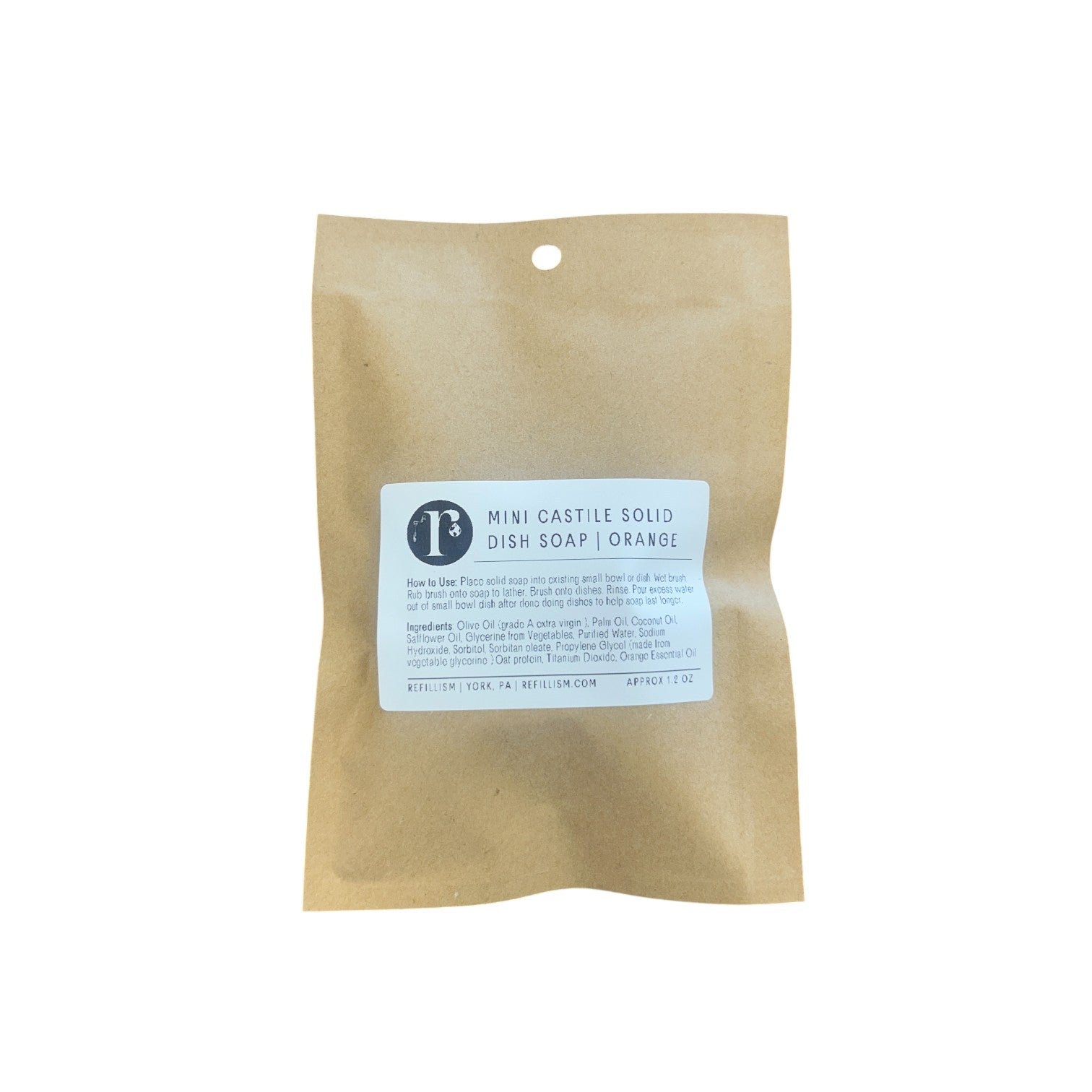 Castile Mini Refill | Orange | Solid Dish Soap