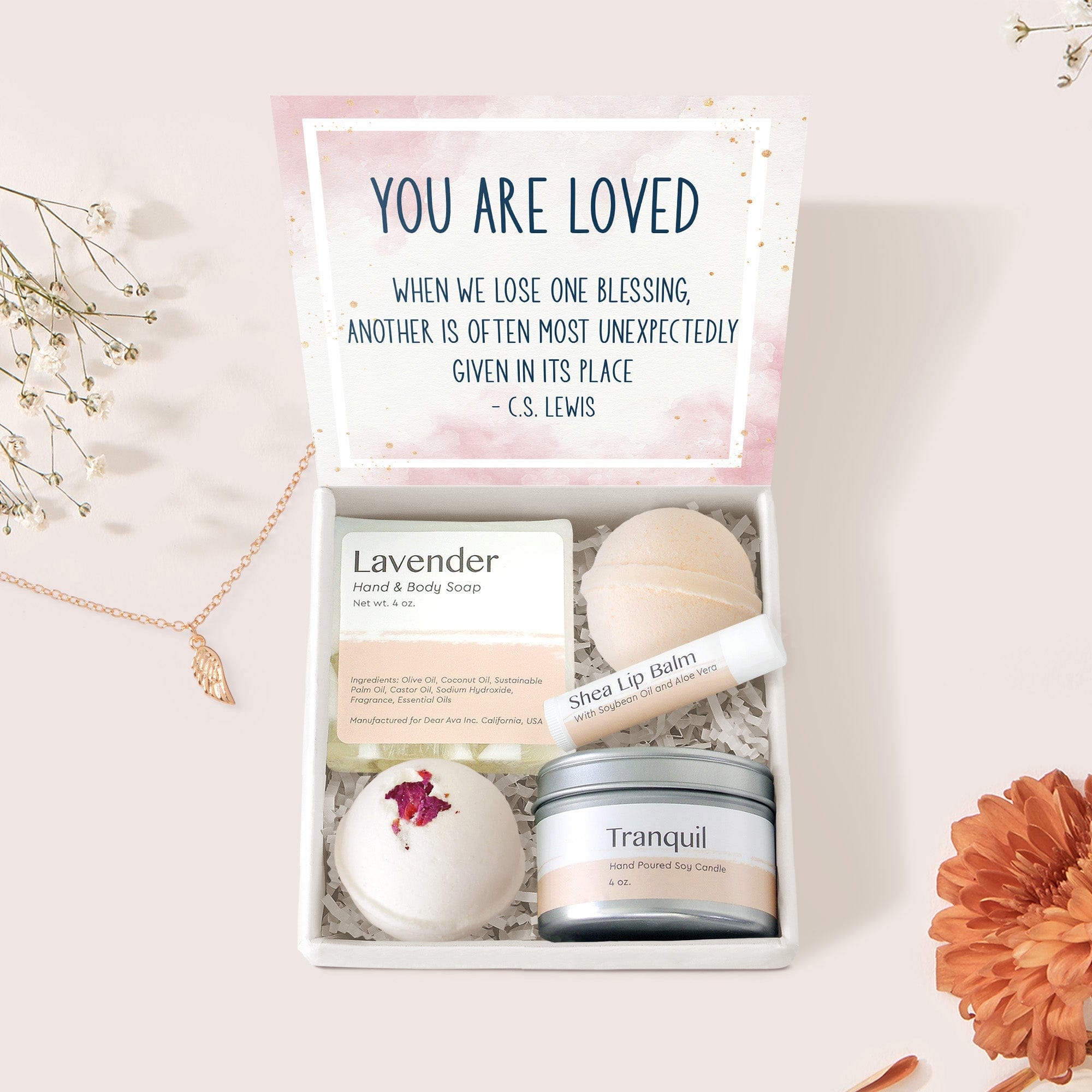 Miscarriage Wing Necklace Gift Box Set
